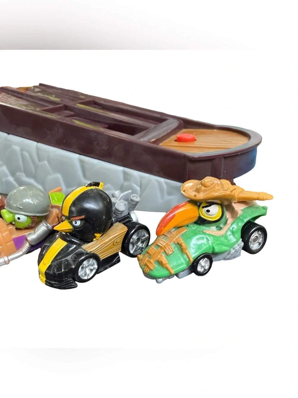 Angry Birds Go Telepods Dual Launcher 6 Race Cars Clear Stands Replacement